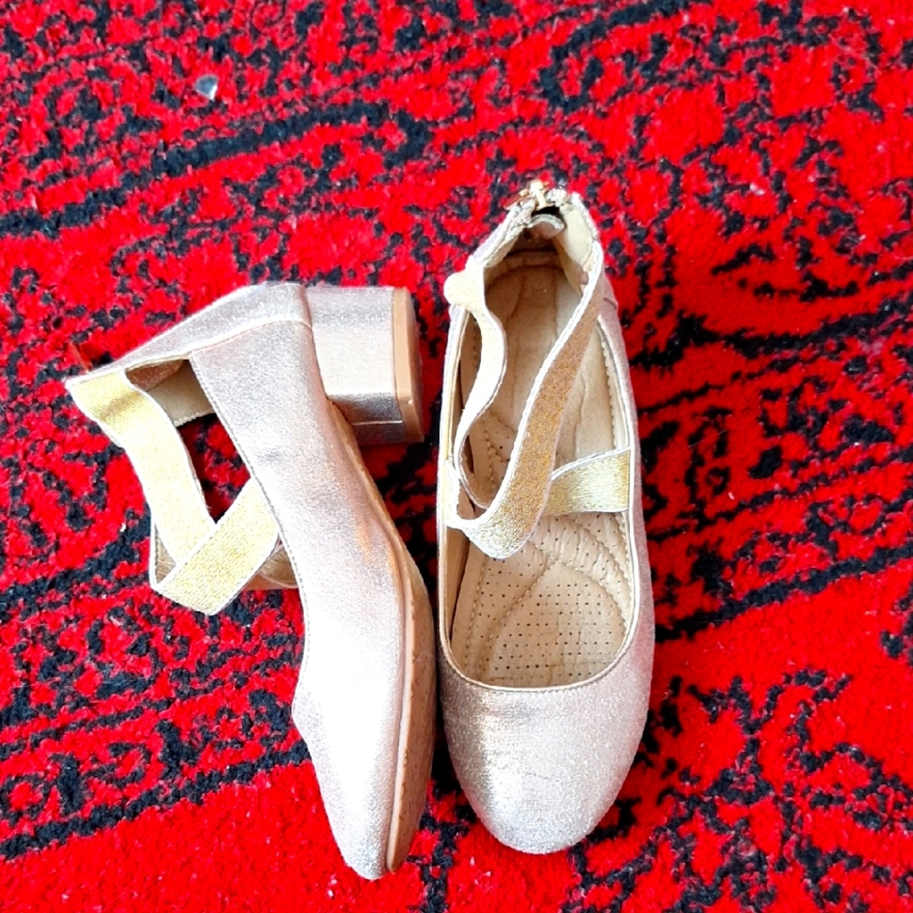 Elegant Gold and Pink Girl Shoes